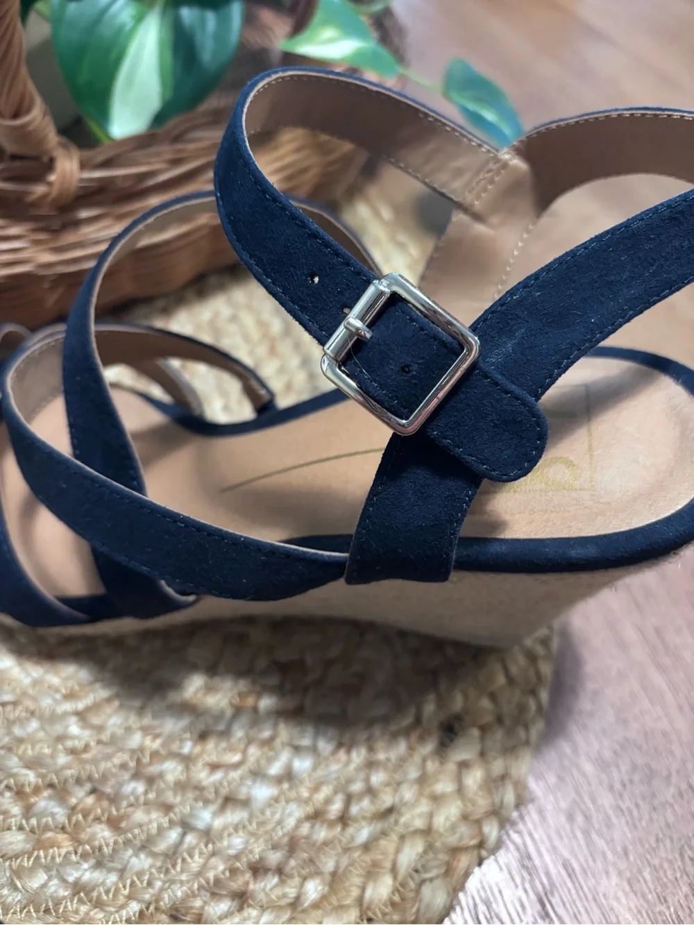 DV8 Plume Ankle Strap Espadrille Wedge Dolce Vita in Navy Blue